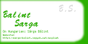 balint sarga business card